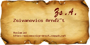 Zsivanovics Arnót névjegykártya